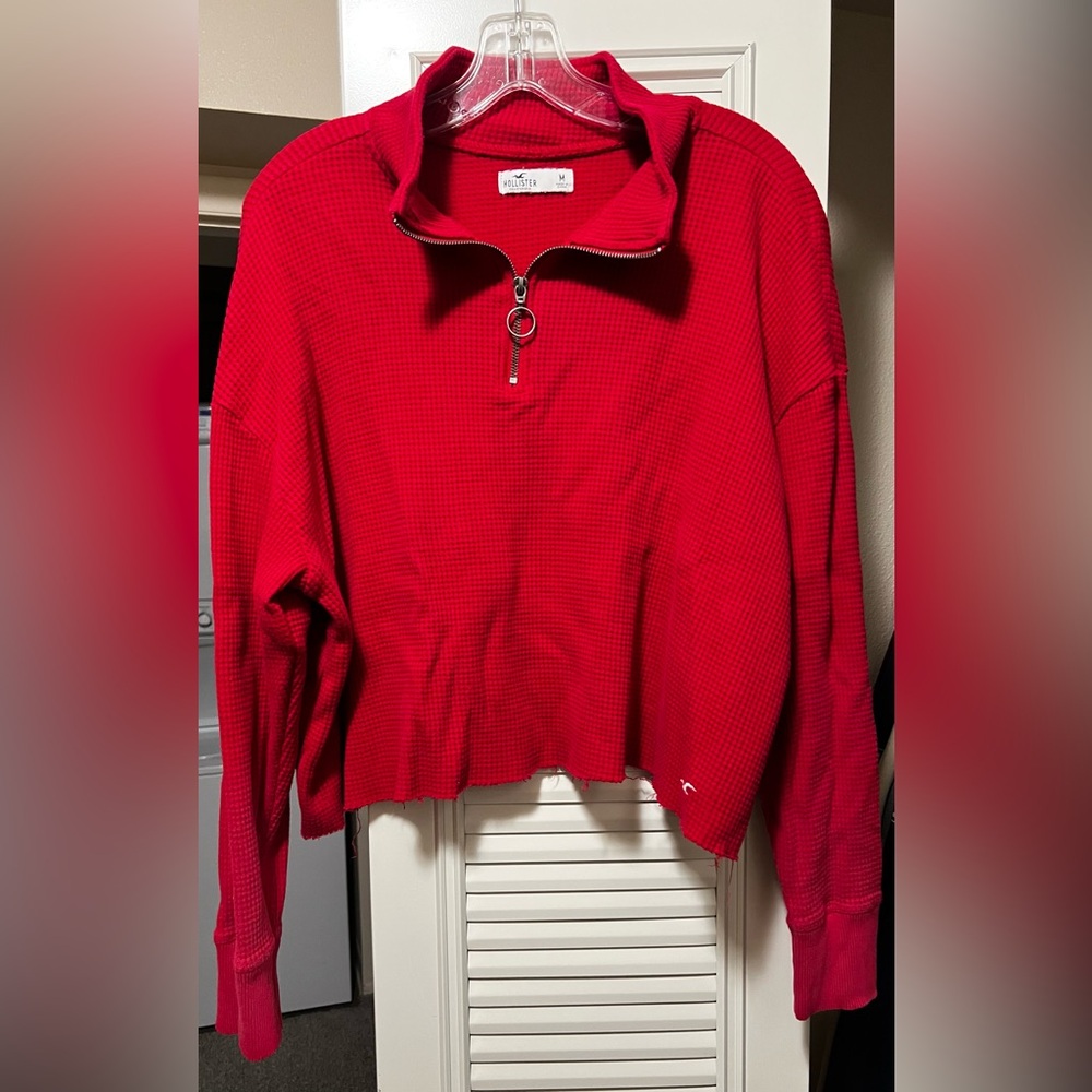 Red Quarter-Zip Pullover